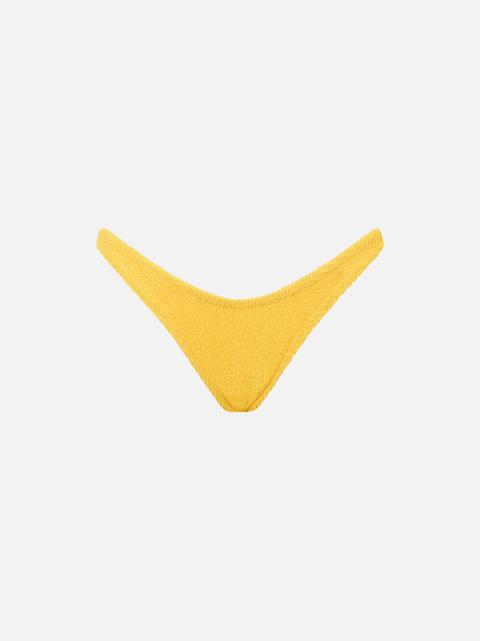 Slip Mare Naomi Tessuto Crinkle Giallo Tinta Unita Yellow Bottom