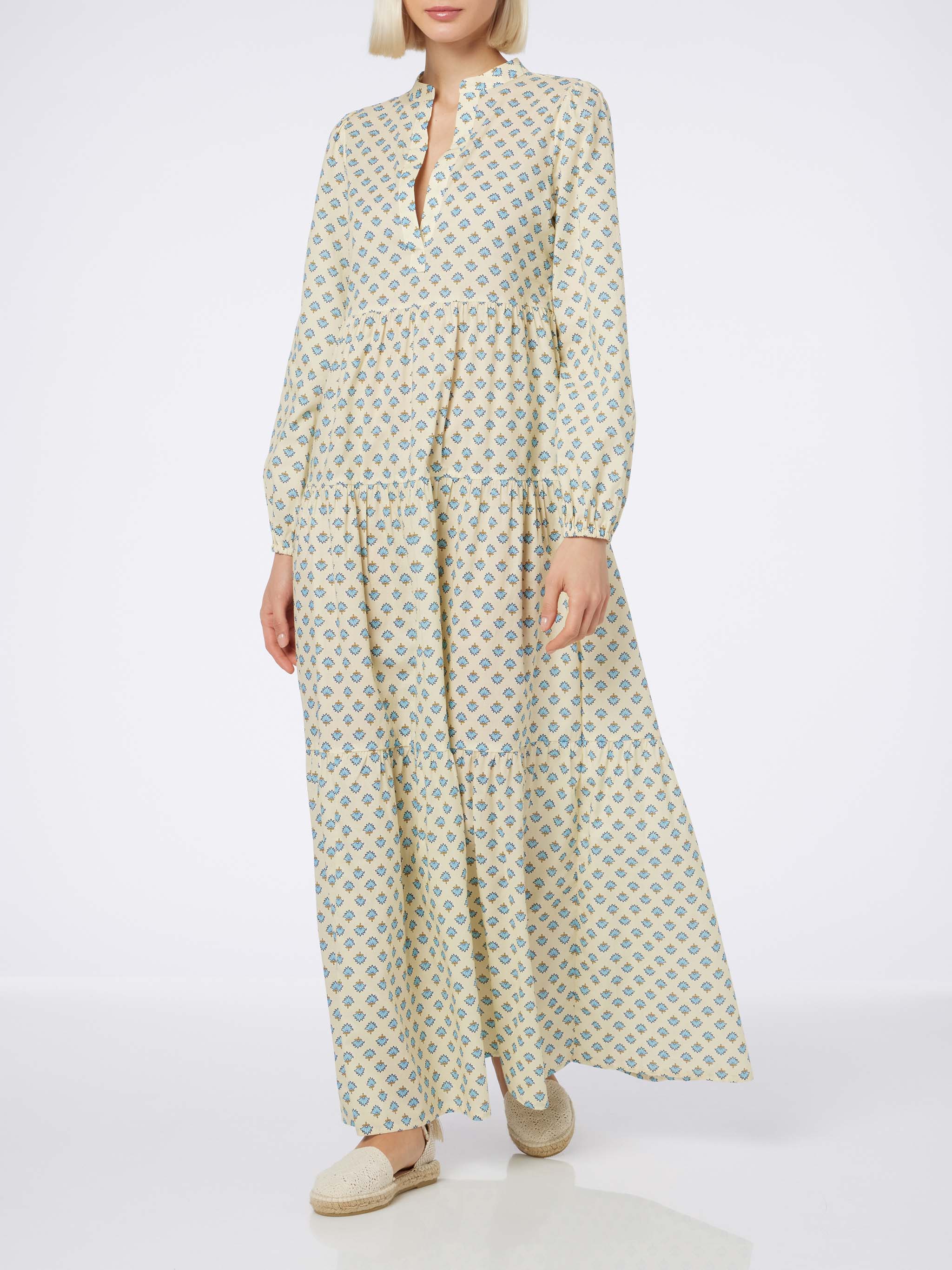Nadja Floral Cotton Voile Maxi Dress Yellow