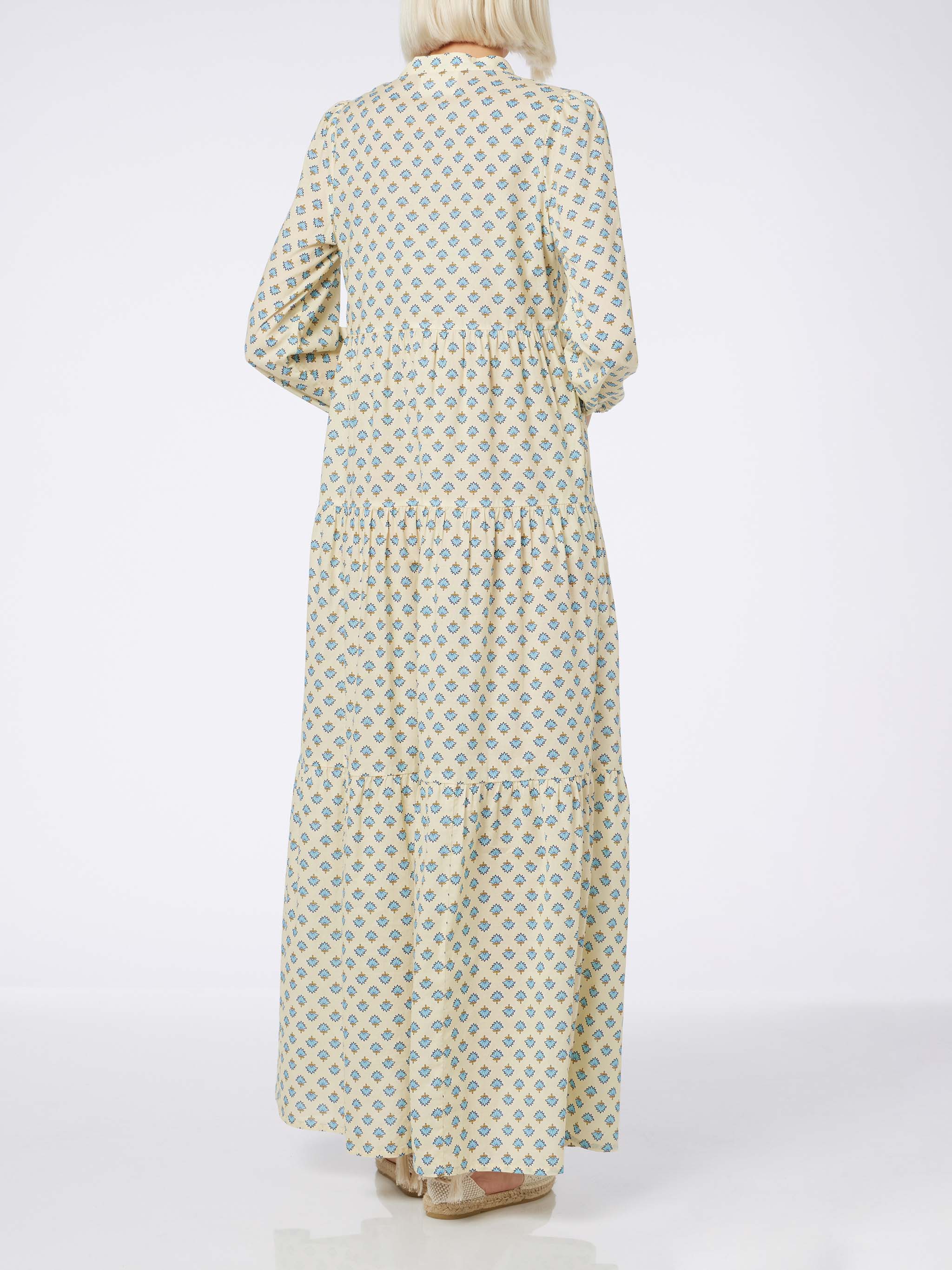 Nadja Floral Cotton Voile Maxi Dress Yellow