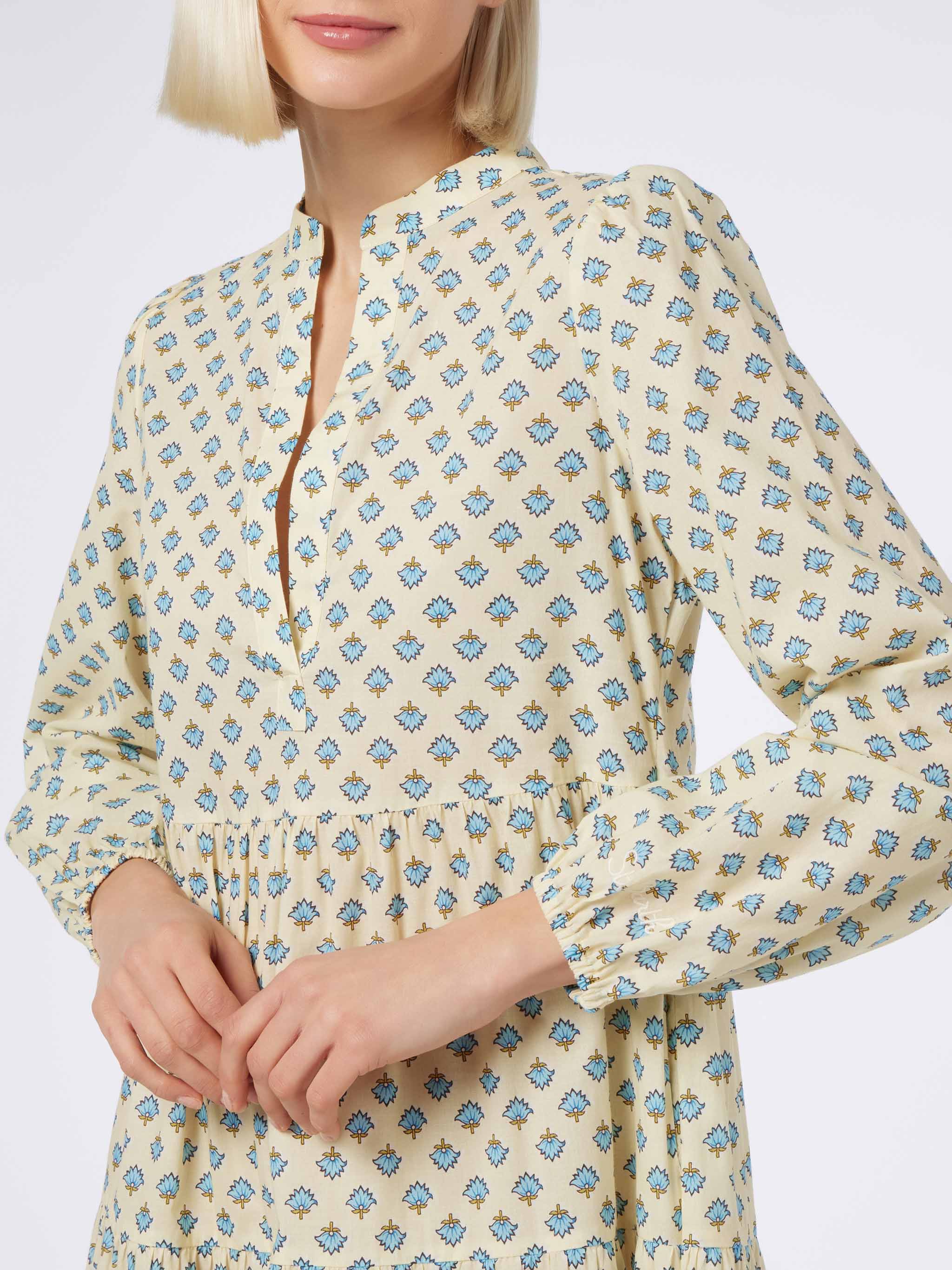 Nadja Floral Cotton Voile Maxi Dress Yellow