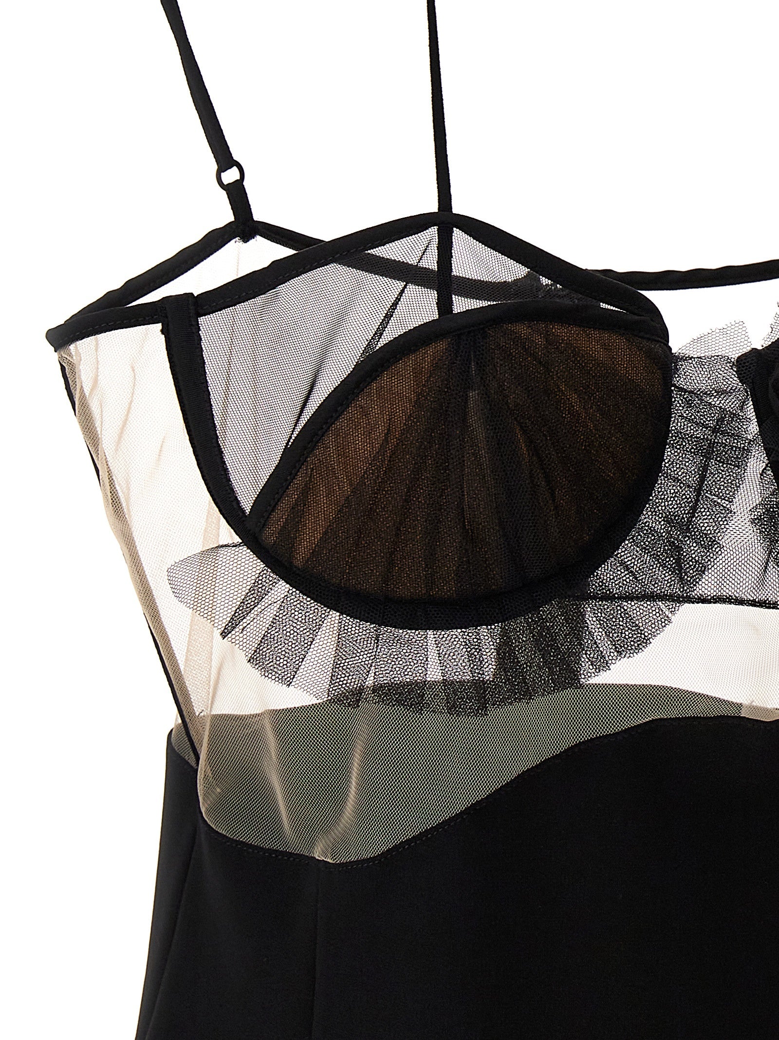 Explosive Flower Bra dress Black Viscose Polyester Elastane