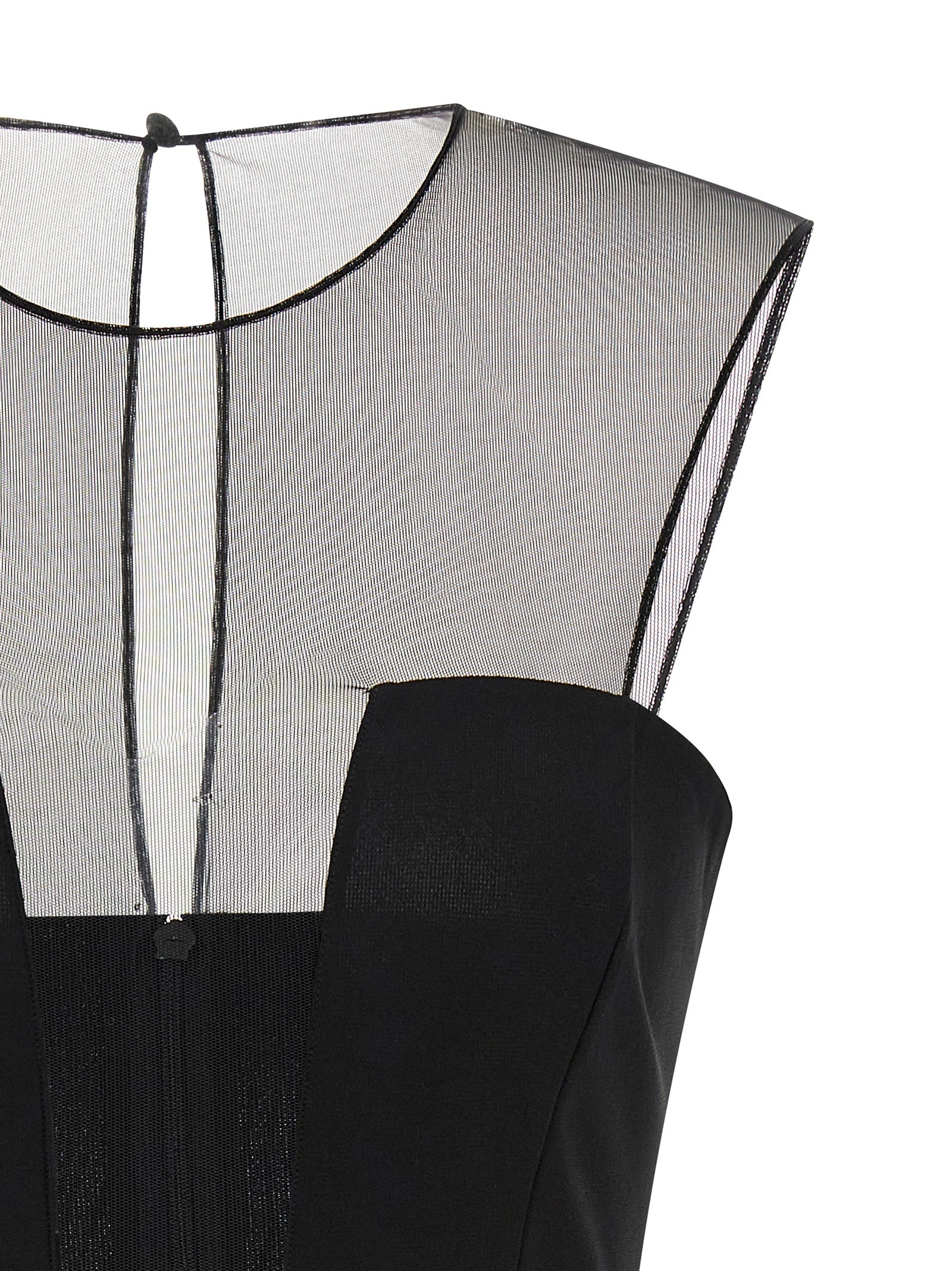Tulle insert dress Black Viscose Polyester Elastane