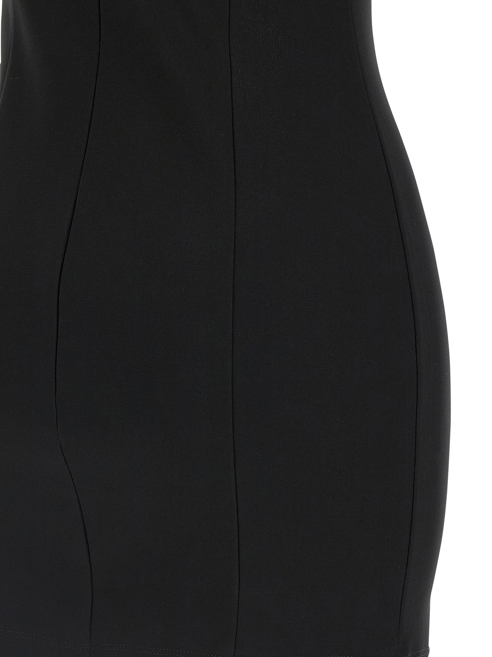Tulle insert dress Black Viscose Polyester Elastane