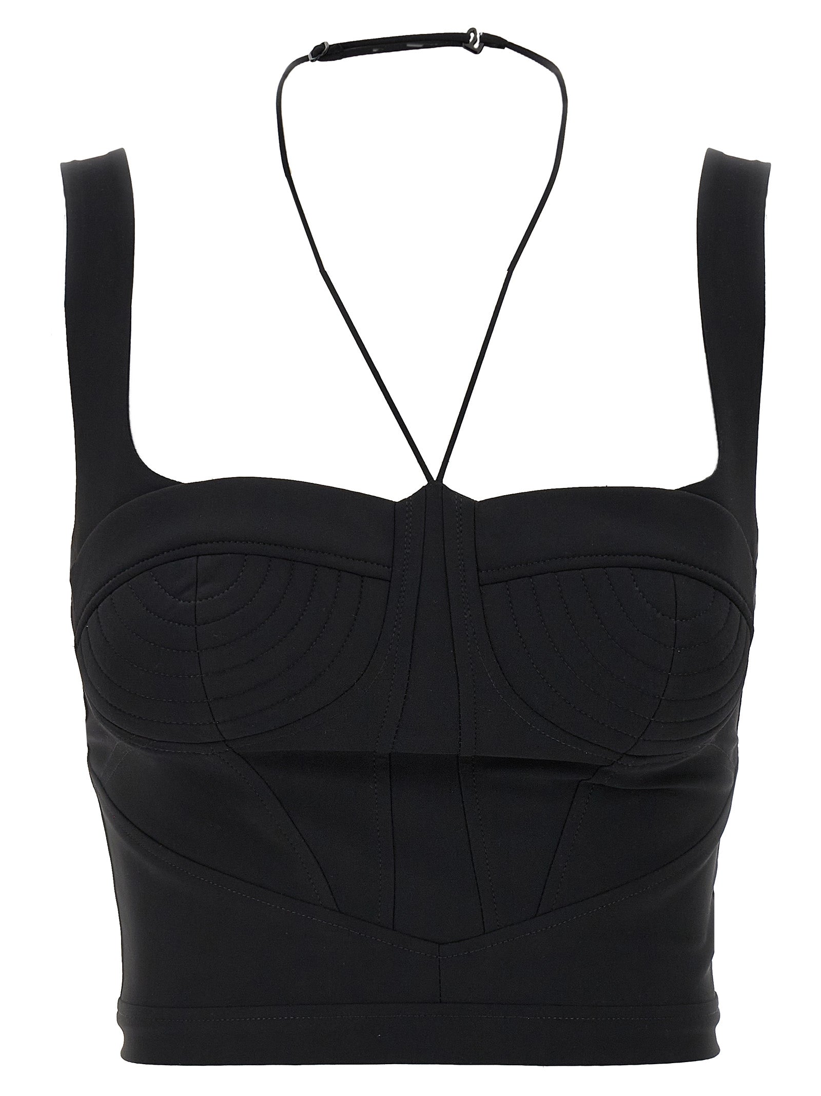 Shaped top Black Polyamide Tops