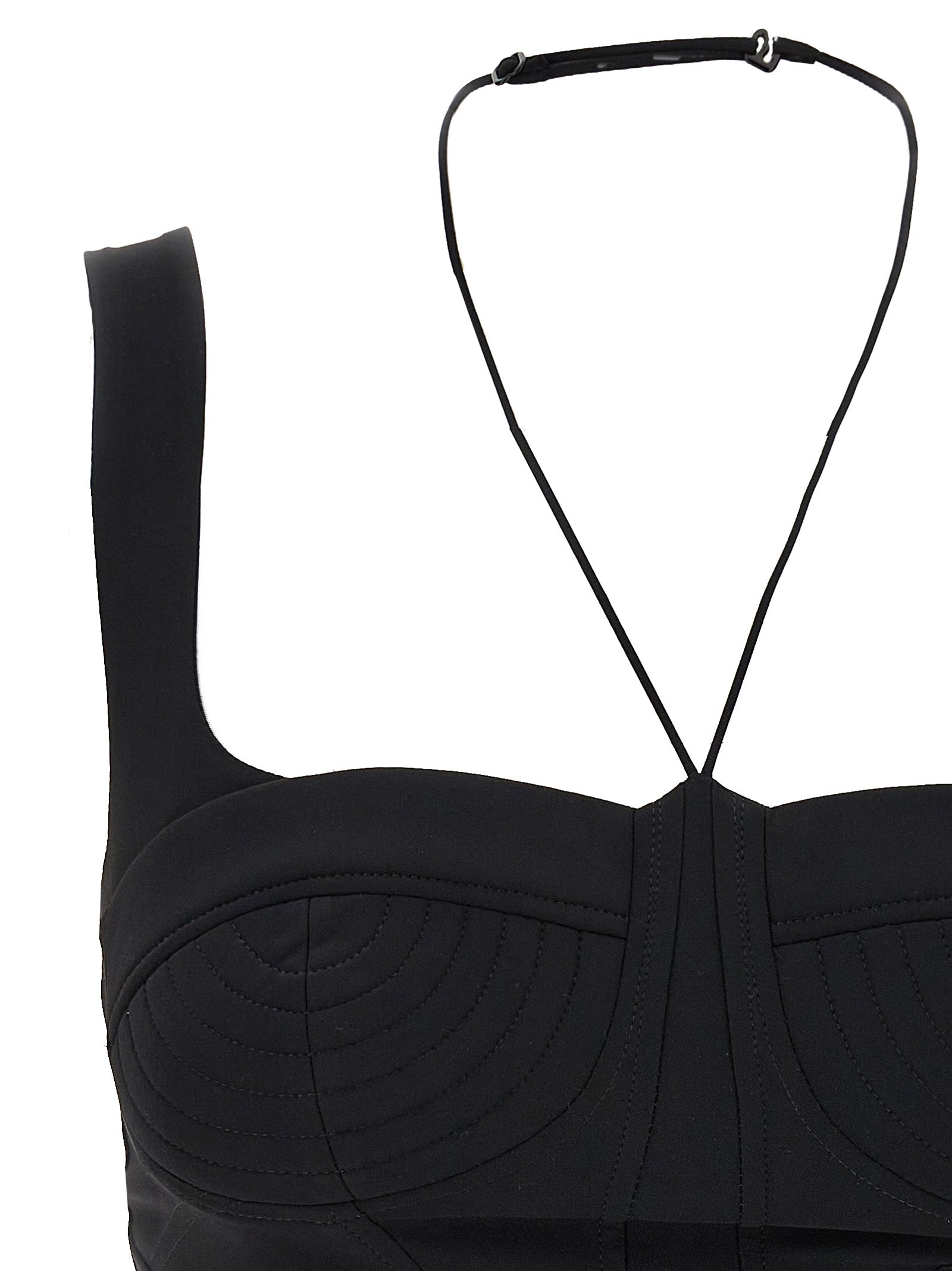 Shaped top Black Polyamide Tops