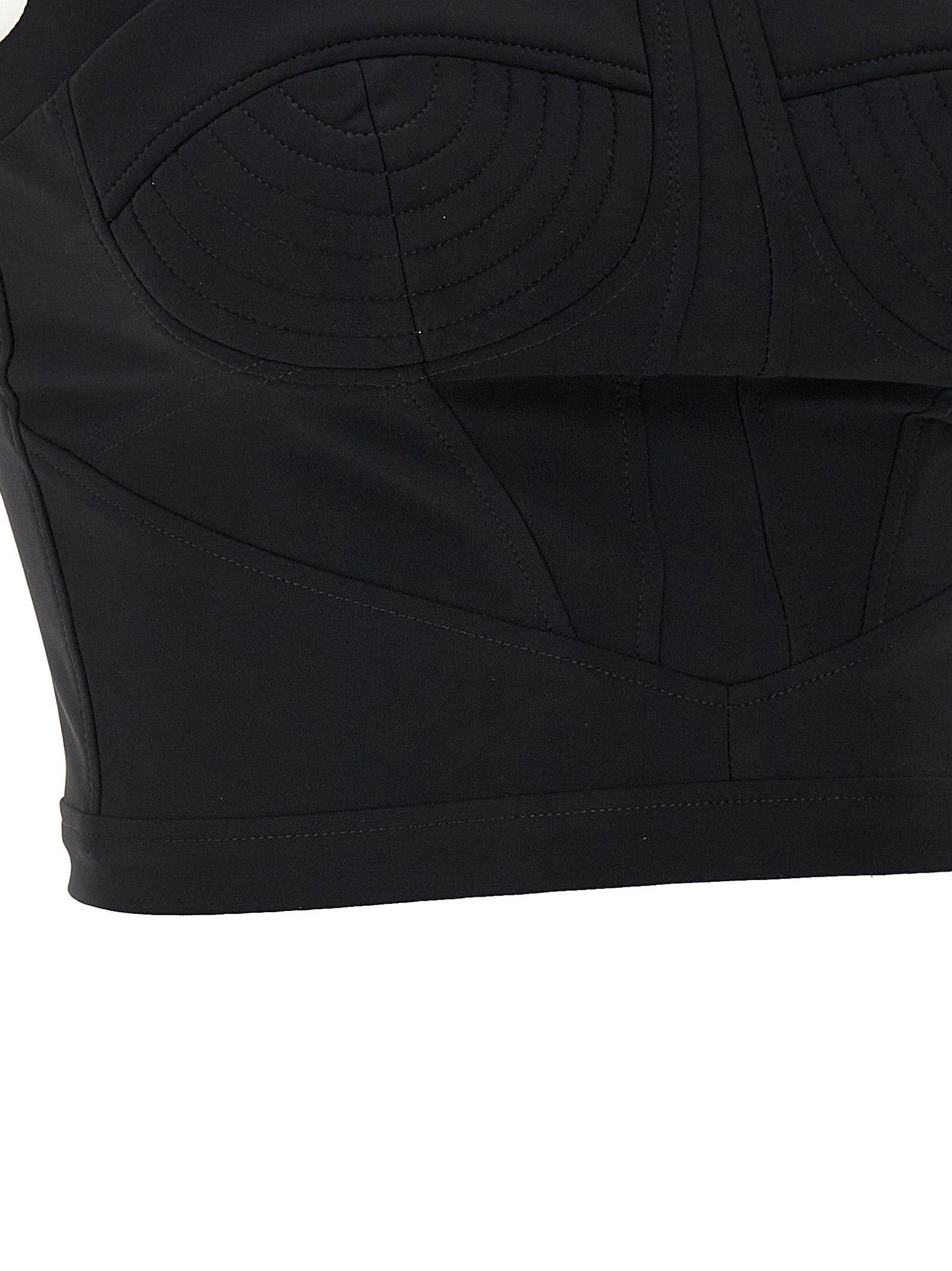 Shaped top Black Polyamide Tops