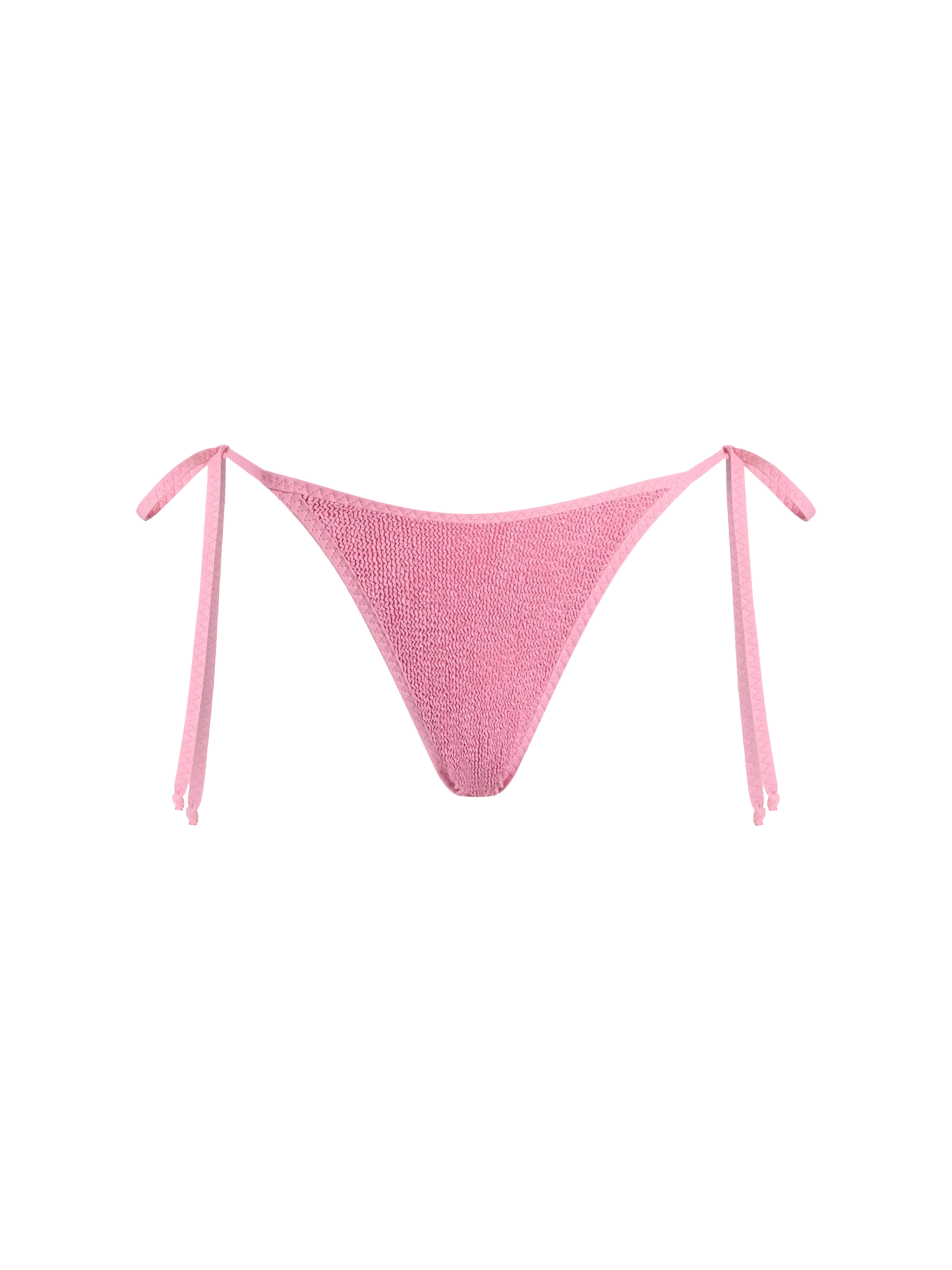 Pink Norah String Crinkle Cheeky Swim Briefs Bottom