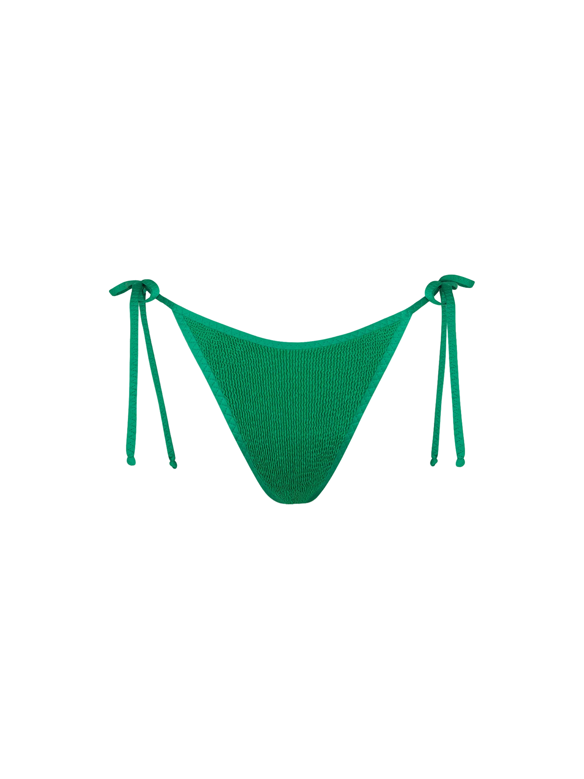 Green Crinkle Norah Swim Briefs With Piping Bottom