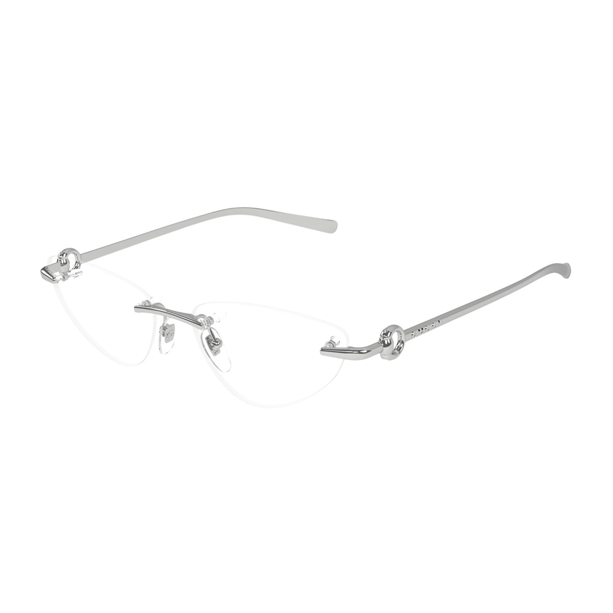 Gucci GG1702O Linea Horsebit 001 Silver Trasparent Argento Metal Occhiali Da Vista