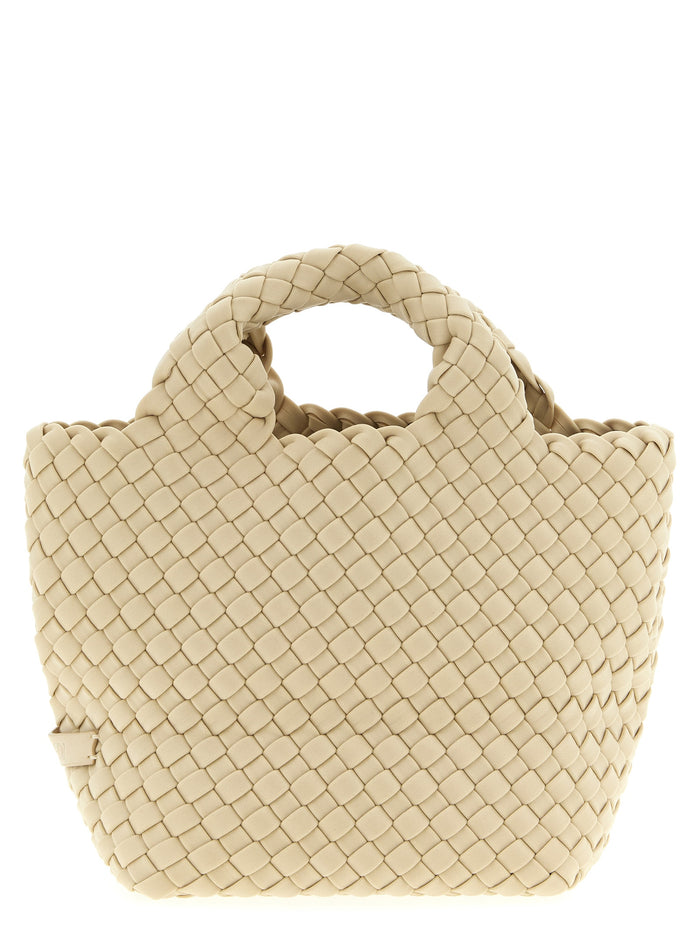 St. Barths Petit shopping bag Beige Handwoven Neoprene Tote
