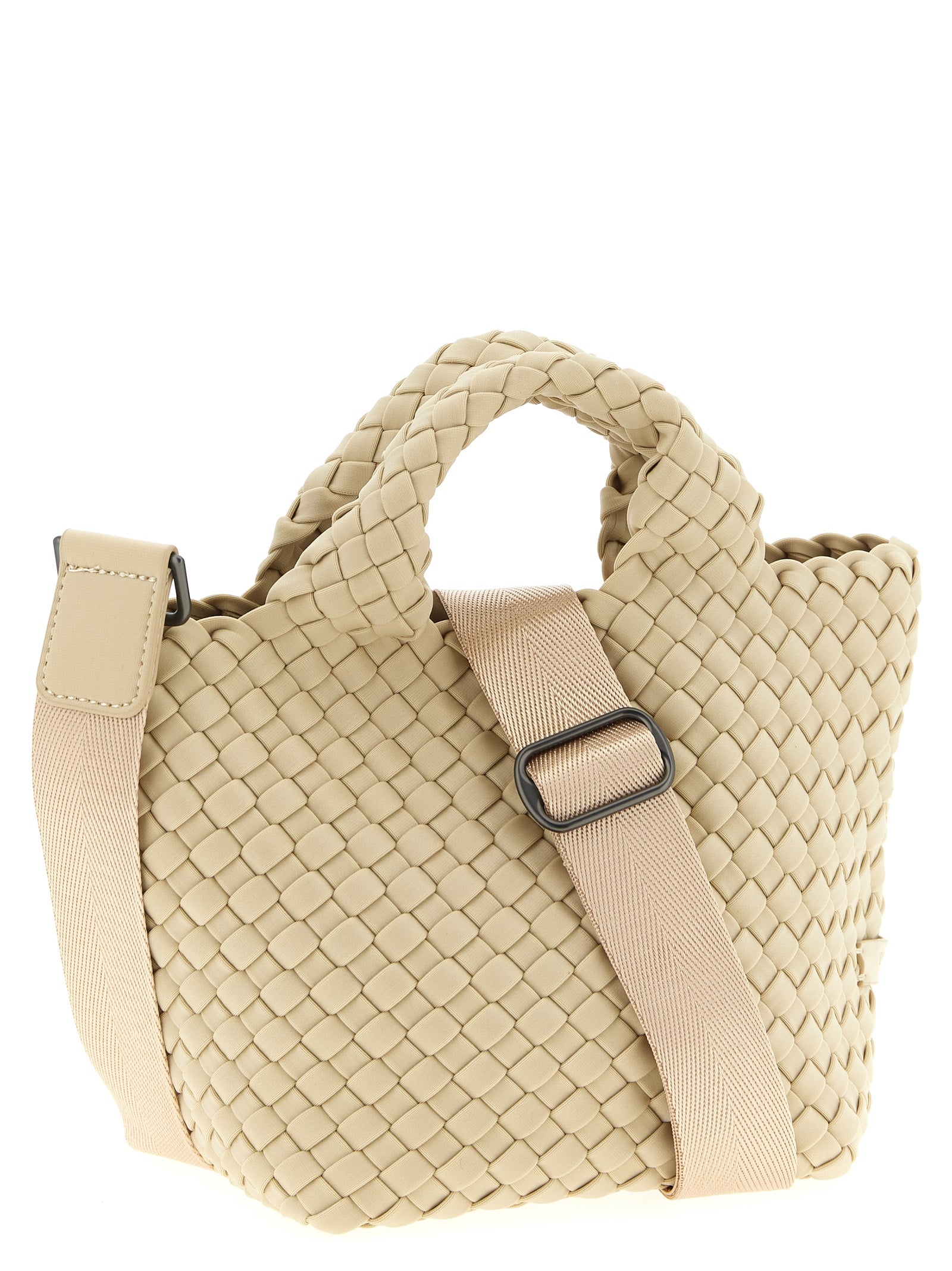 St. Barths Petit shopping bag Beige Handwoven Neoprene Tote