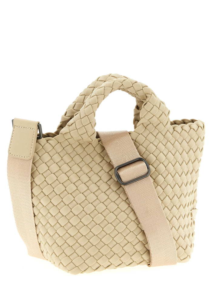 St. Barths Petit shopping bag Beige Handwoven Neoprene Tote