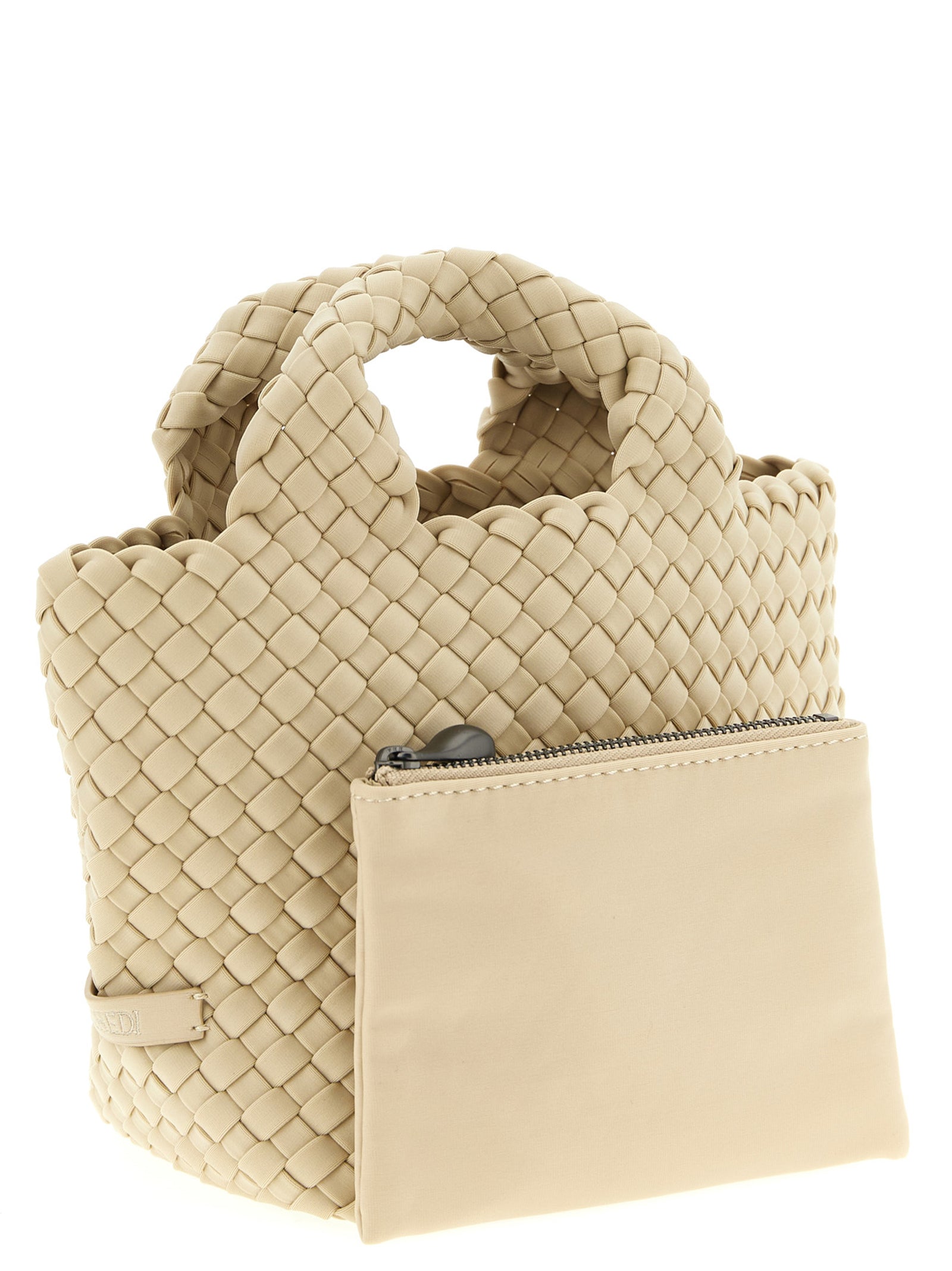 St. Barths Petit shopping bag Beige Handwoven Neoprene Tote