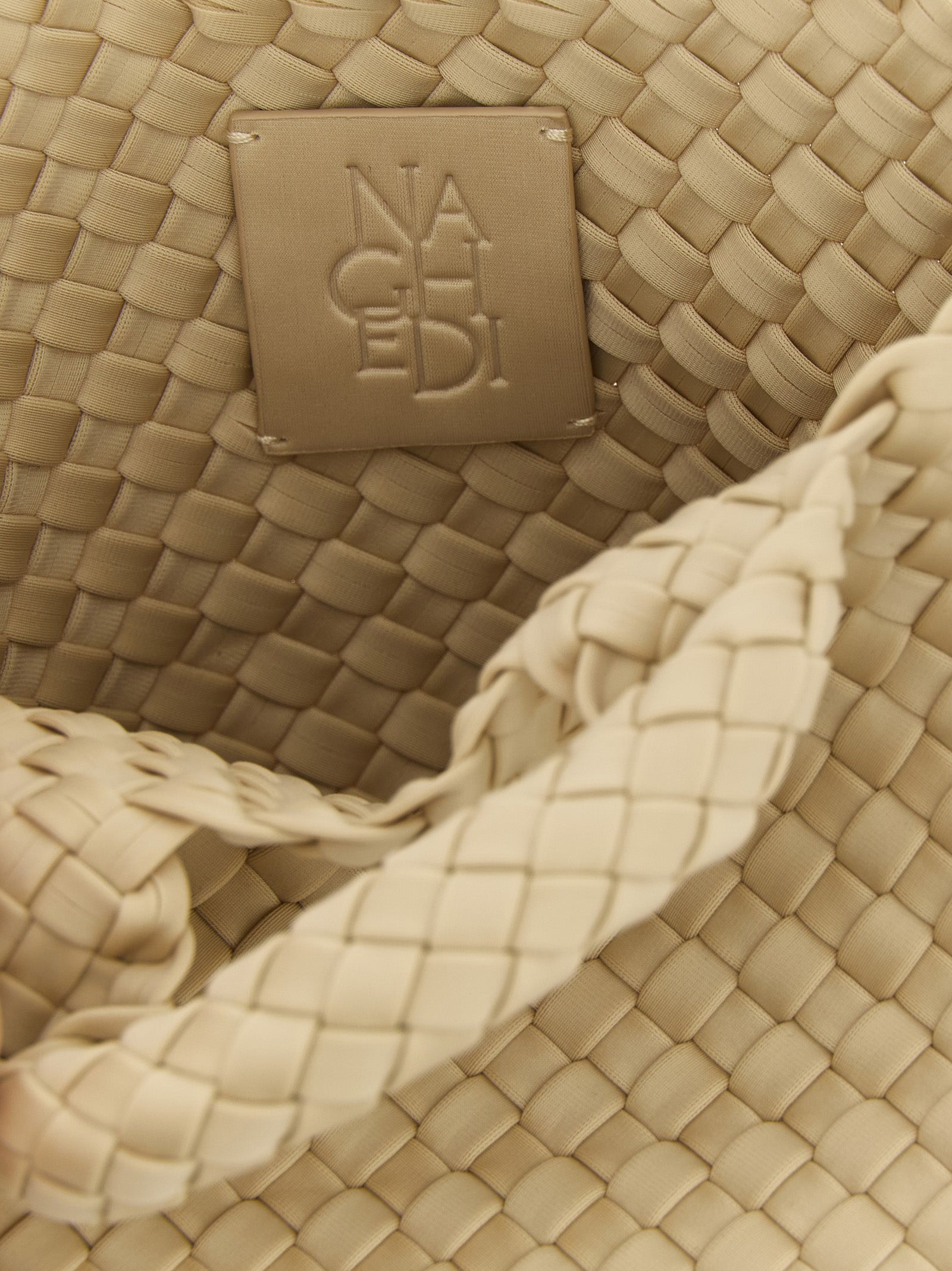 St. Barths Petit shopping bag Beige Handwoven Neoprene Tote