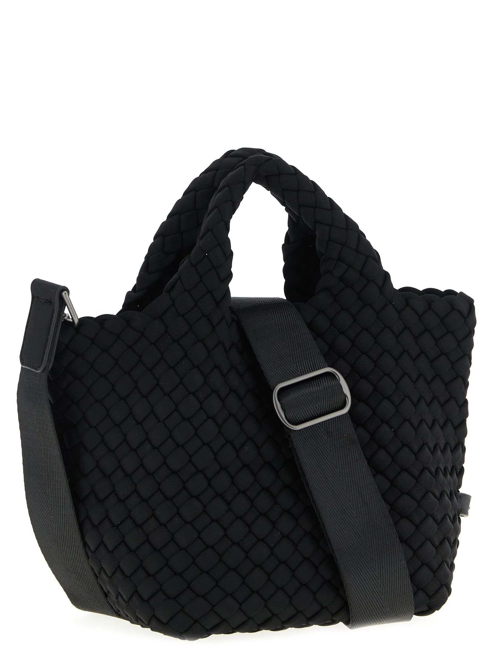 St. Barths Petit shopping bag Black Handwoven Neoprene Tote