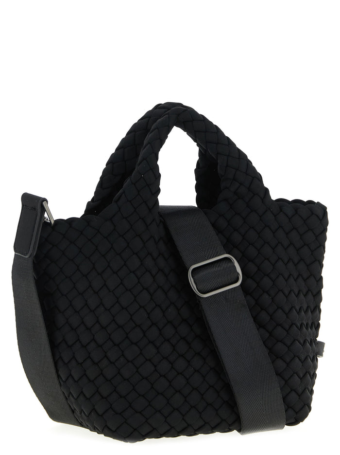 St. Barths Petit shopping bag Black Handwoven Neoprene Tote