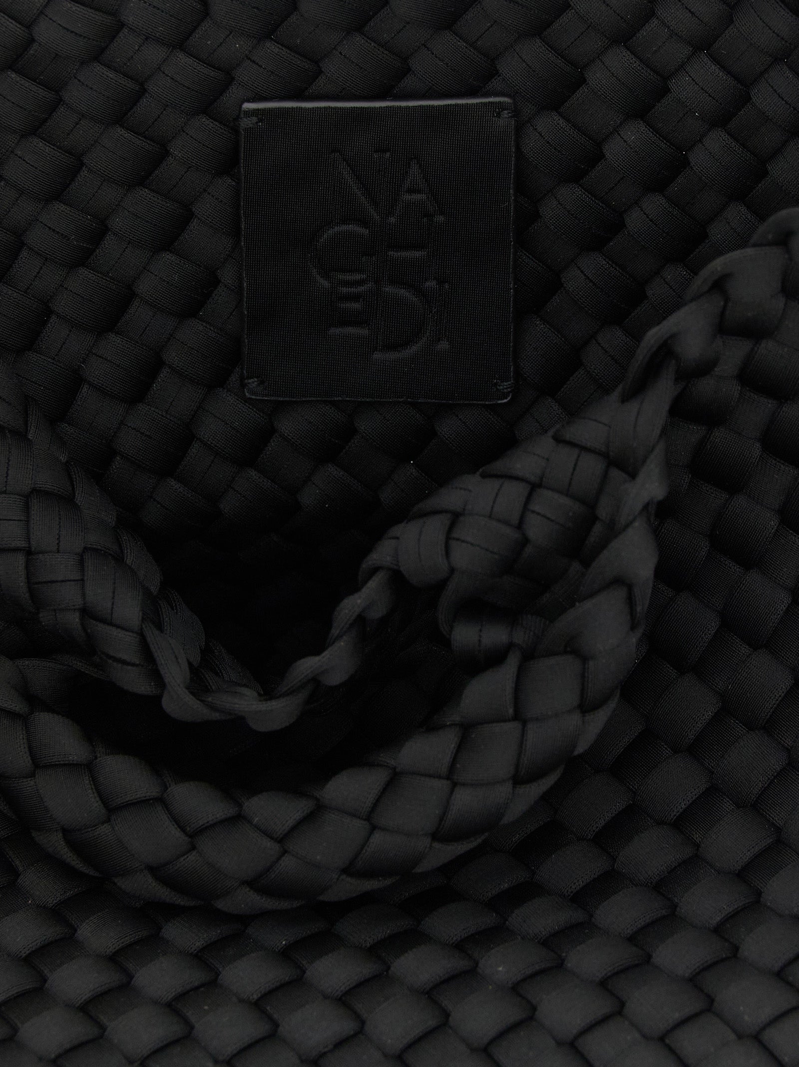St. Barths Petit shopping bag Black Handwoven Neoprene Tote