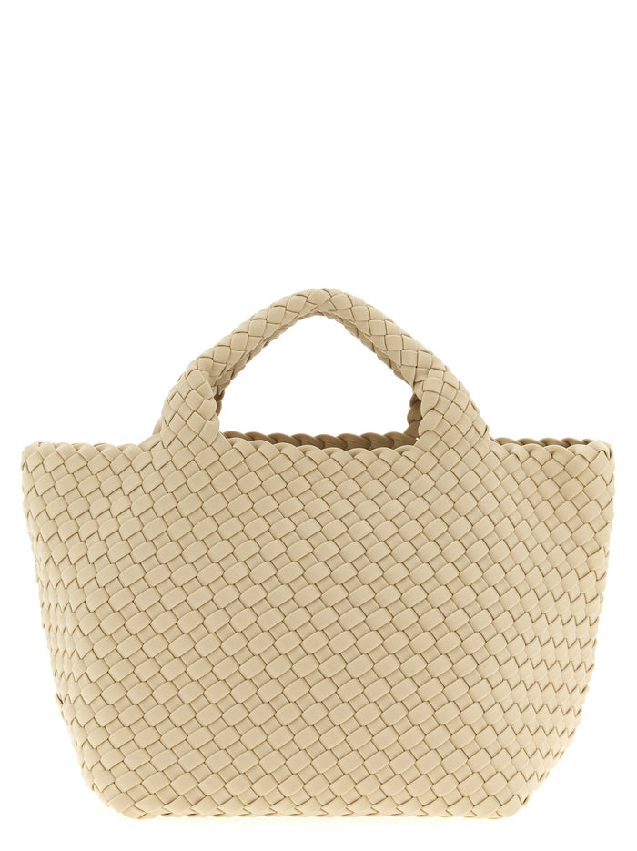 St. Barths Small shopping bag Beige Handwoven Neoprene Tote