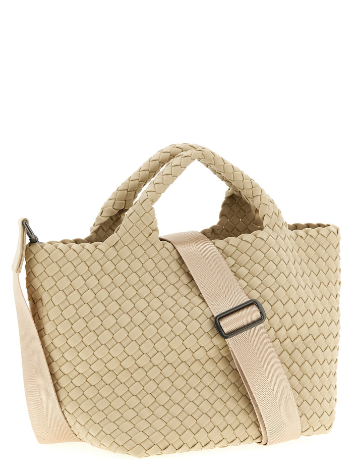 St. Barths Small shopping bag Beige Handwoven Neoprene Tote