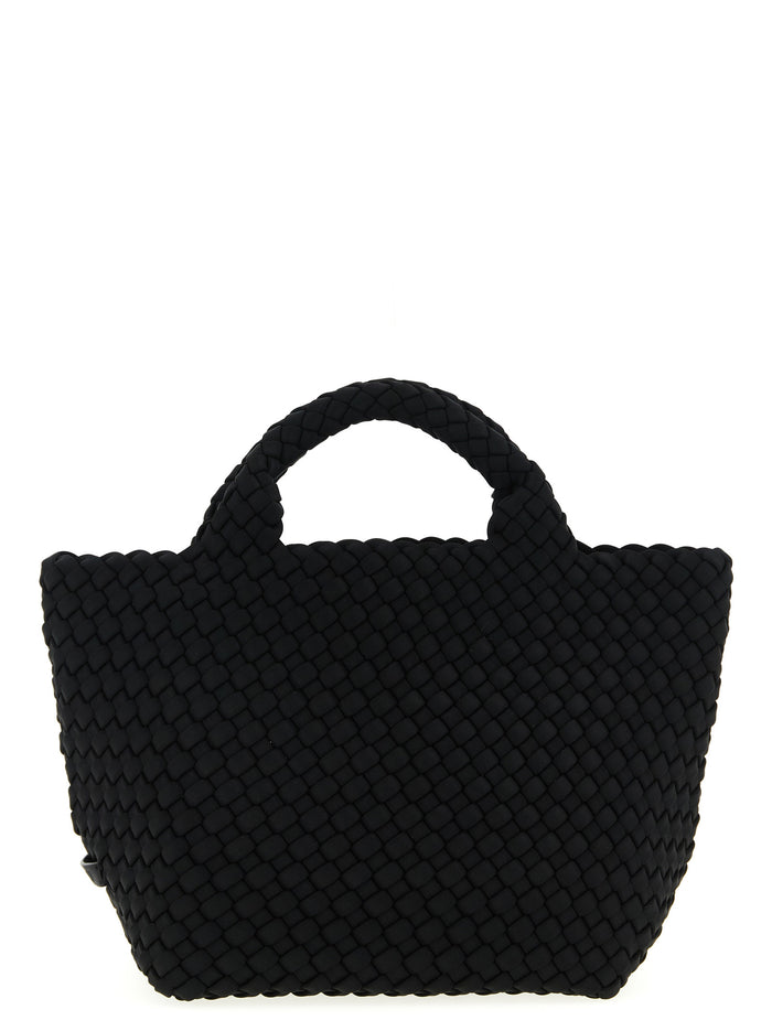 St. Barths Small shopping bag Black Handwoven Neoprene Tote