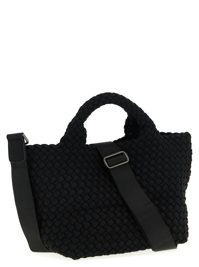 St. Barths Small shopping bag Black Handwoven Neoprene Tote
