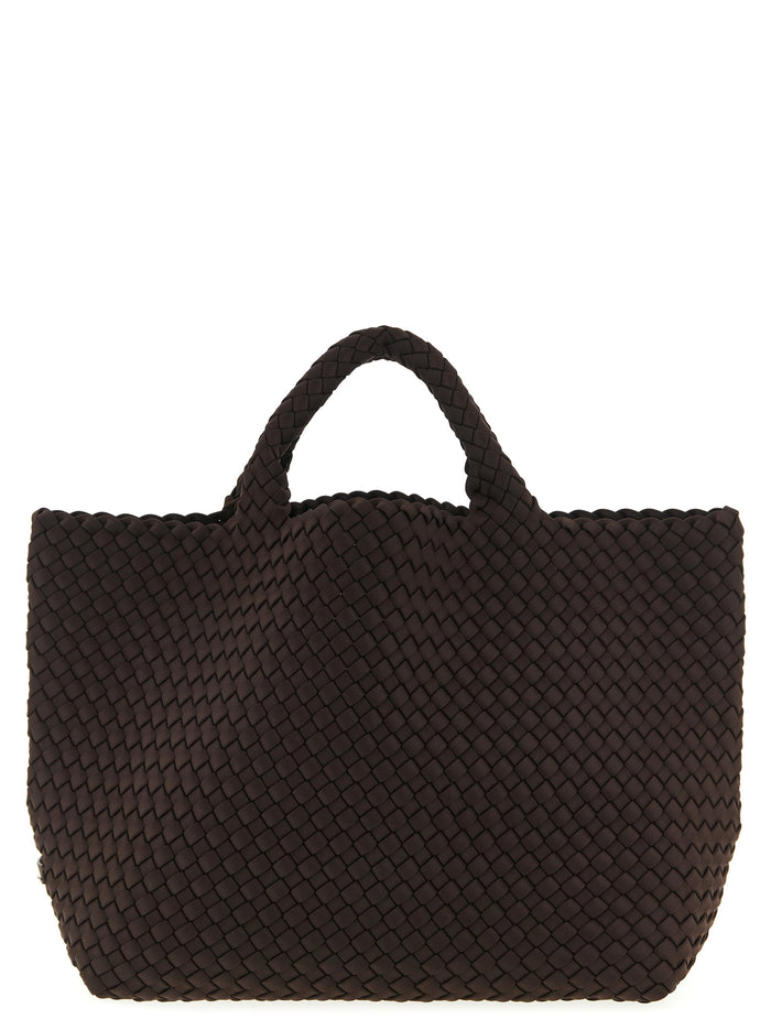St. Barths Medium shopping bag Brown Handwoven Neoprene Tote