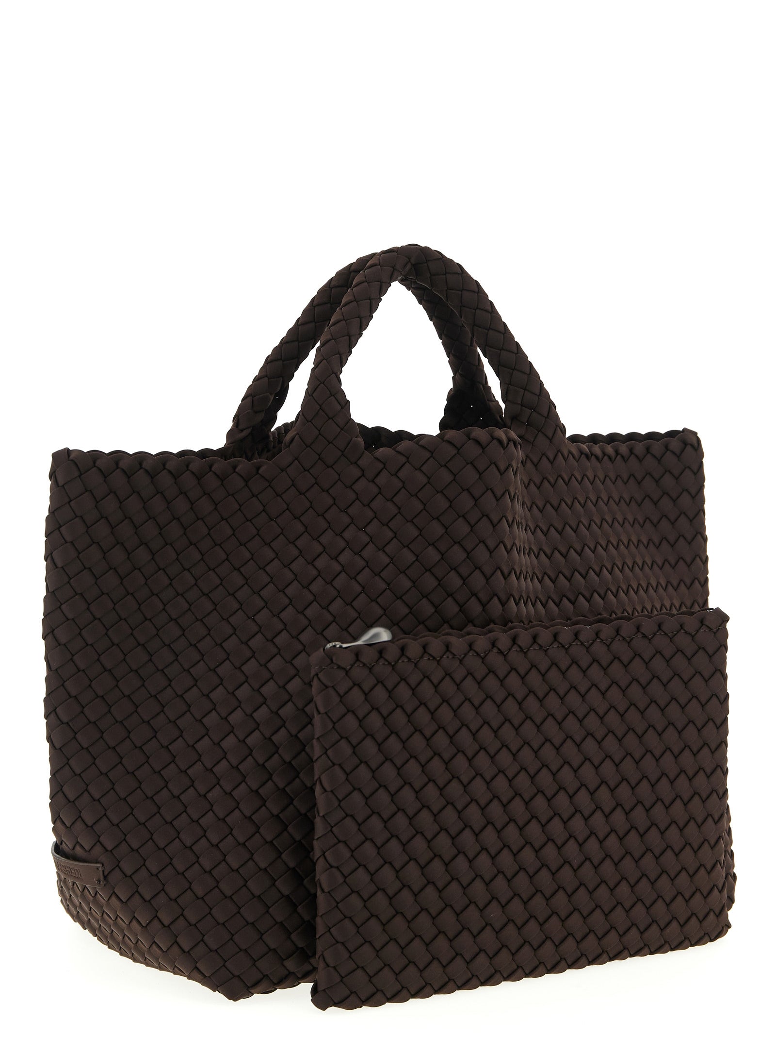 St. Barths Medium shopping bag Brown Handwoven Neoprene Tote
