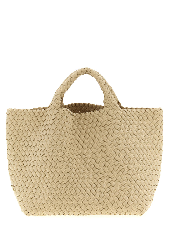St. Barths Medium shopping bag Beige Handwoven Neoprene Tote