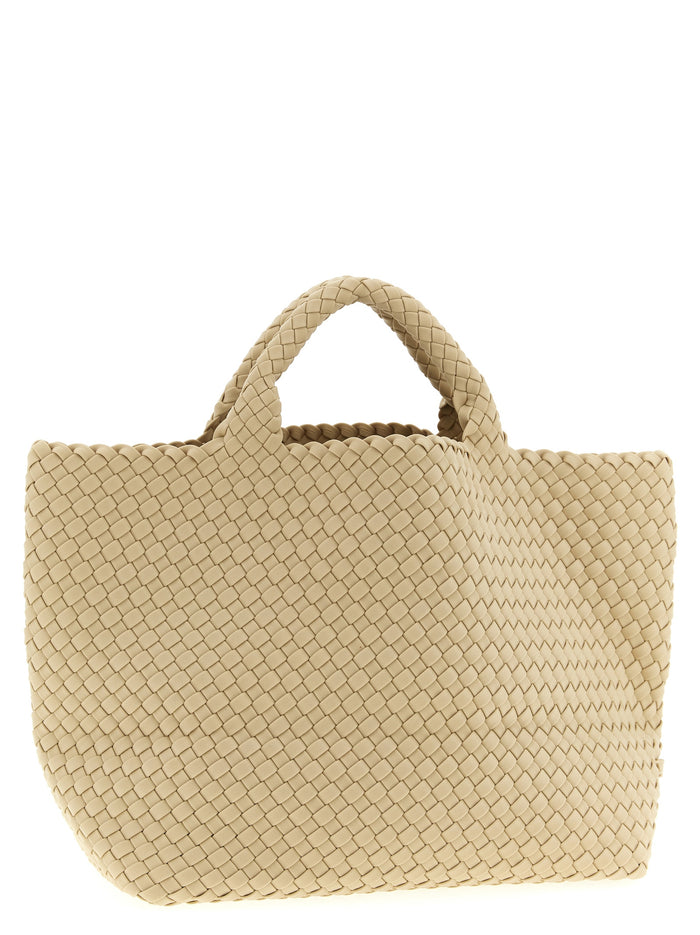St. Barths Medium shopping bag Beige Handwoven Neoprene Tote