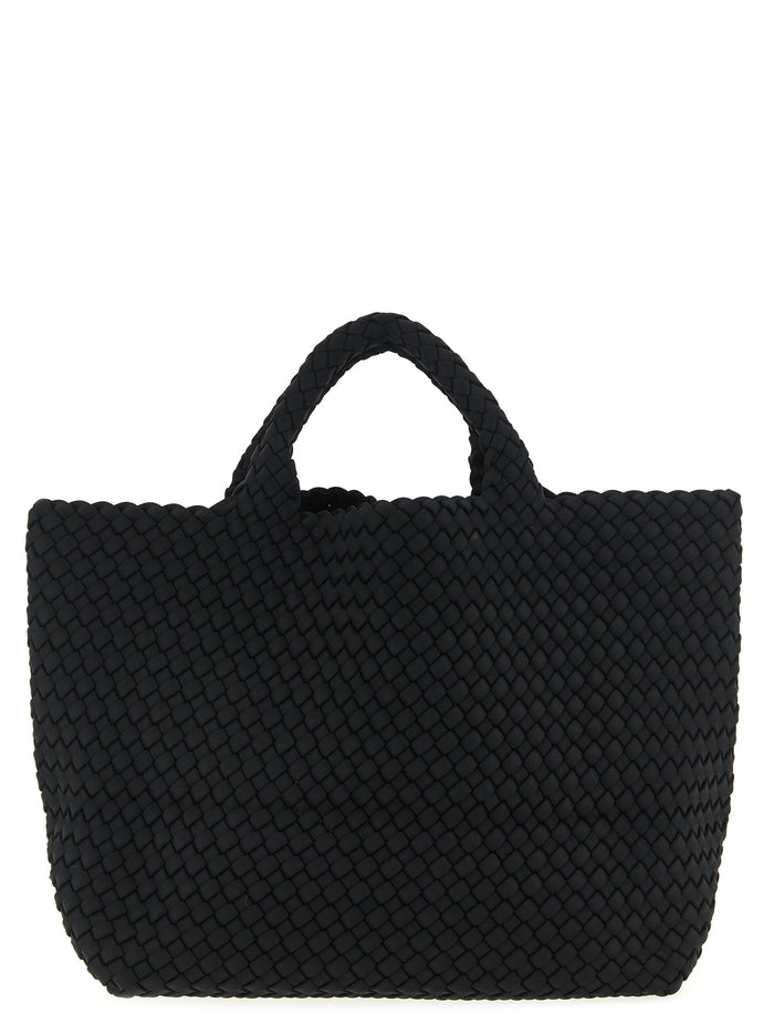 St. Barths Medium shopping bag Black Handwoven Neoprene Tote