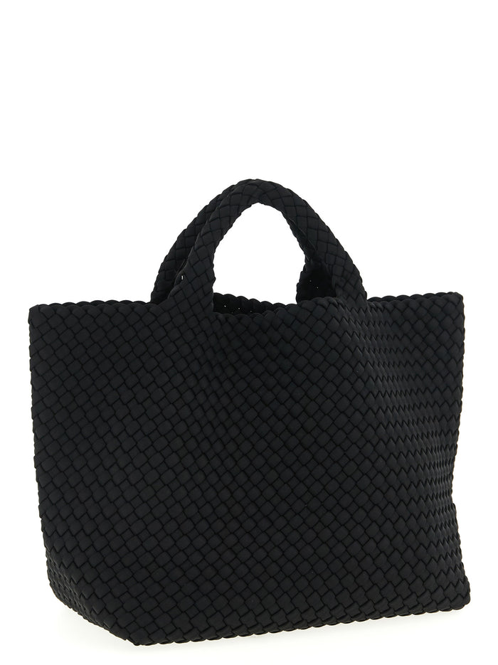 St. Barths Medium shopping bag Black Handwoven Neoprene Tote