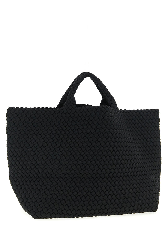 St. Barths Large shopping bag Black Handwoven Neoprene Tote