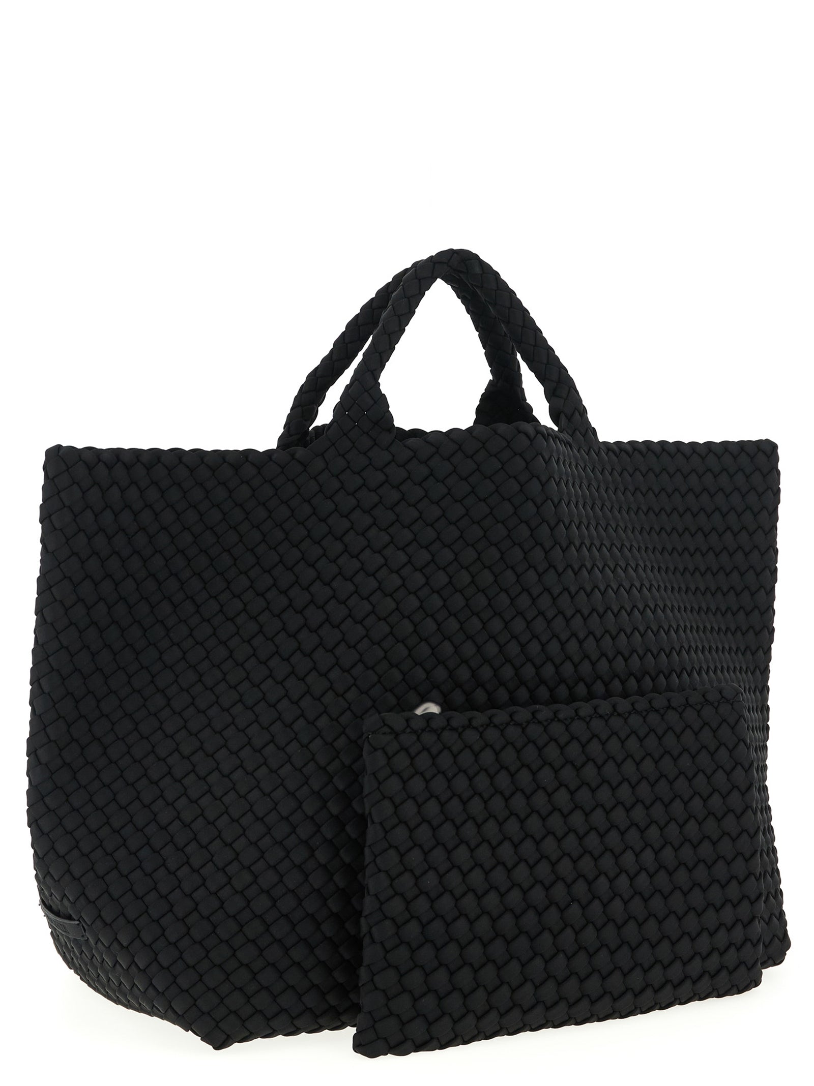 St. Barths Large shopping bag Black Handwoven Neoprene Tote