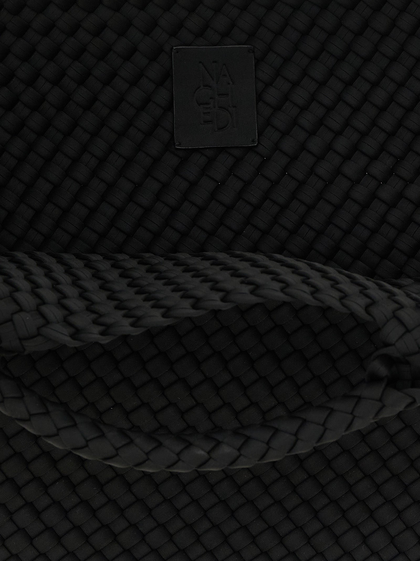 St. Barths Large shopping bag Black Handwoven Neoprene Tote