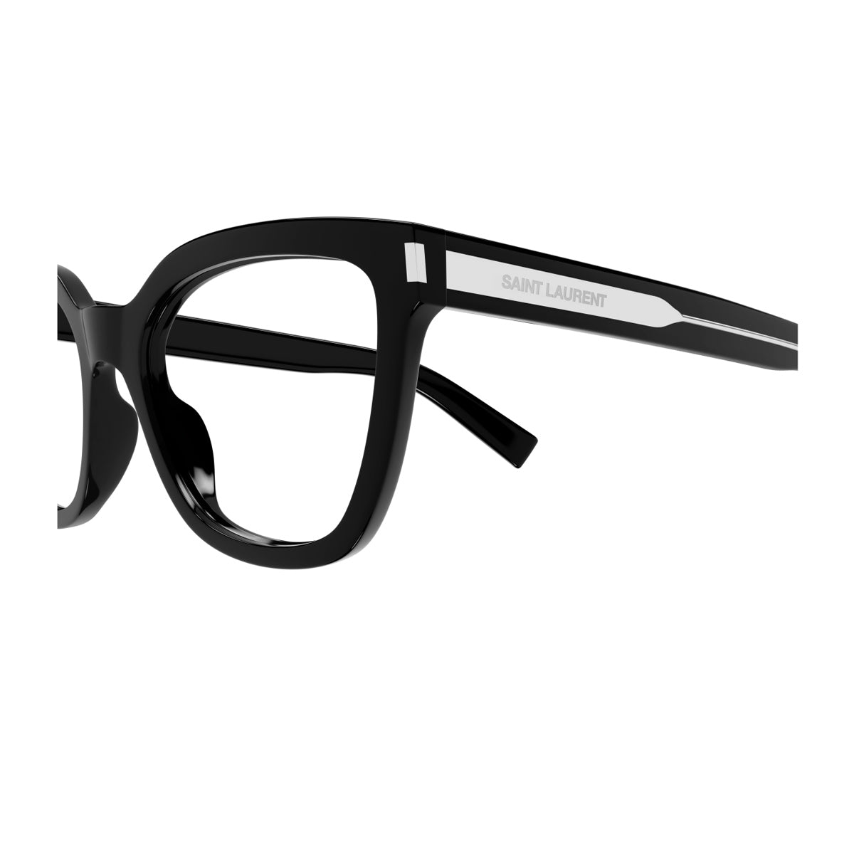 Saint Laurent SL 748 Linea Corner Angle 001 Black Crystal Transparent Nero Acetate Occhiali Da Vista