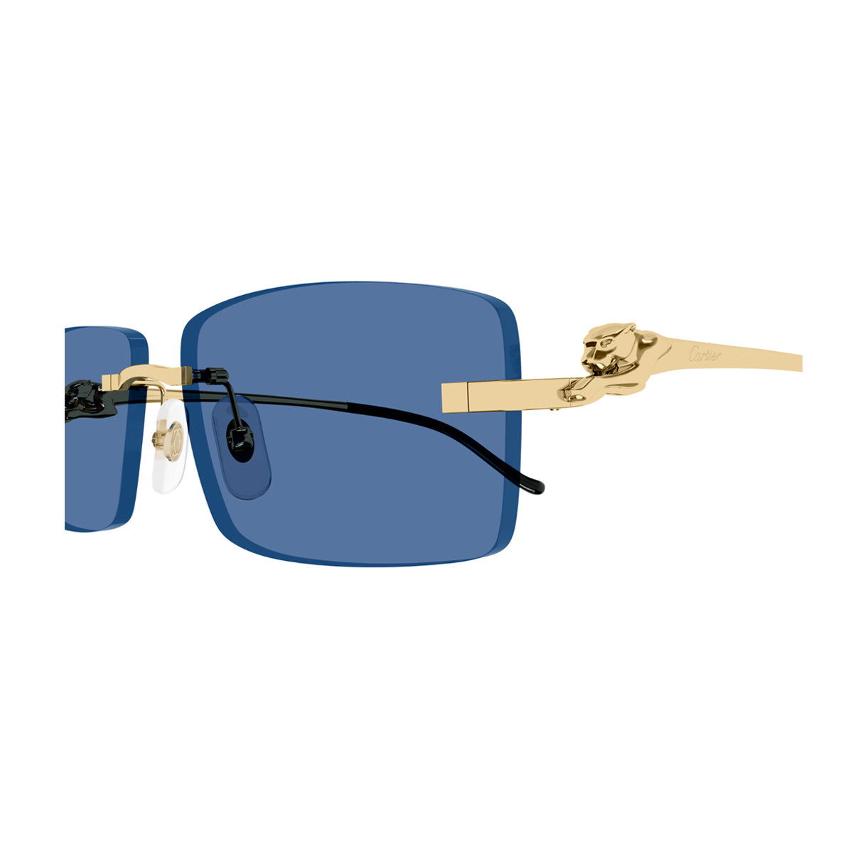 Cartier CT0430S Panthère de 004 Gold Blue Oro Metal Occhiali Da Sole