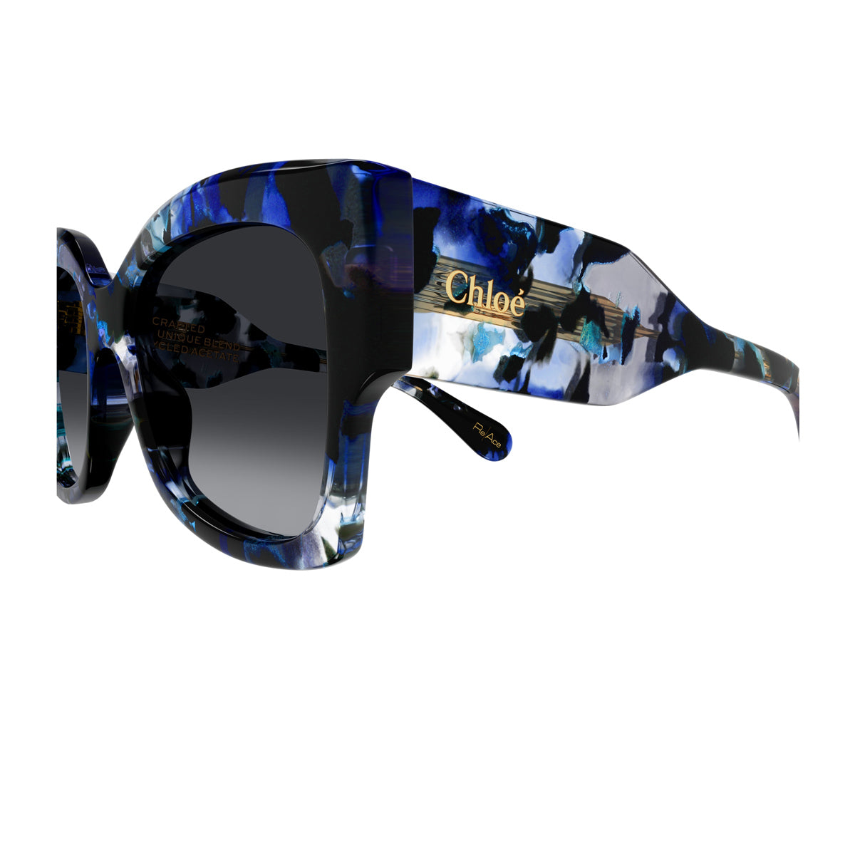 Chloé CH0252S Linea Gayia 004 Blue Grey Blu Recycled Acetate Occhiali Da Sole