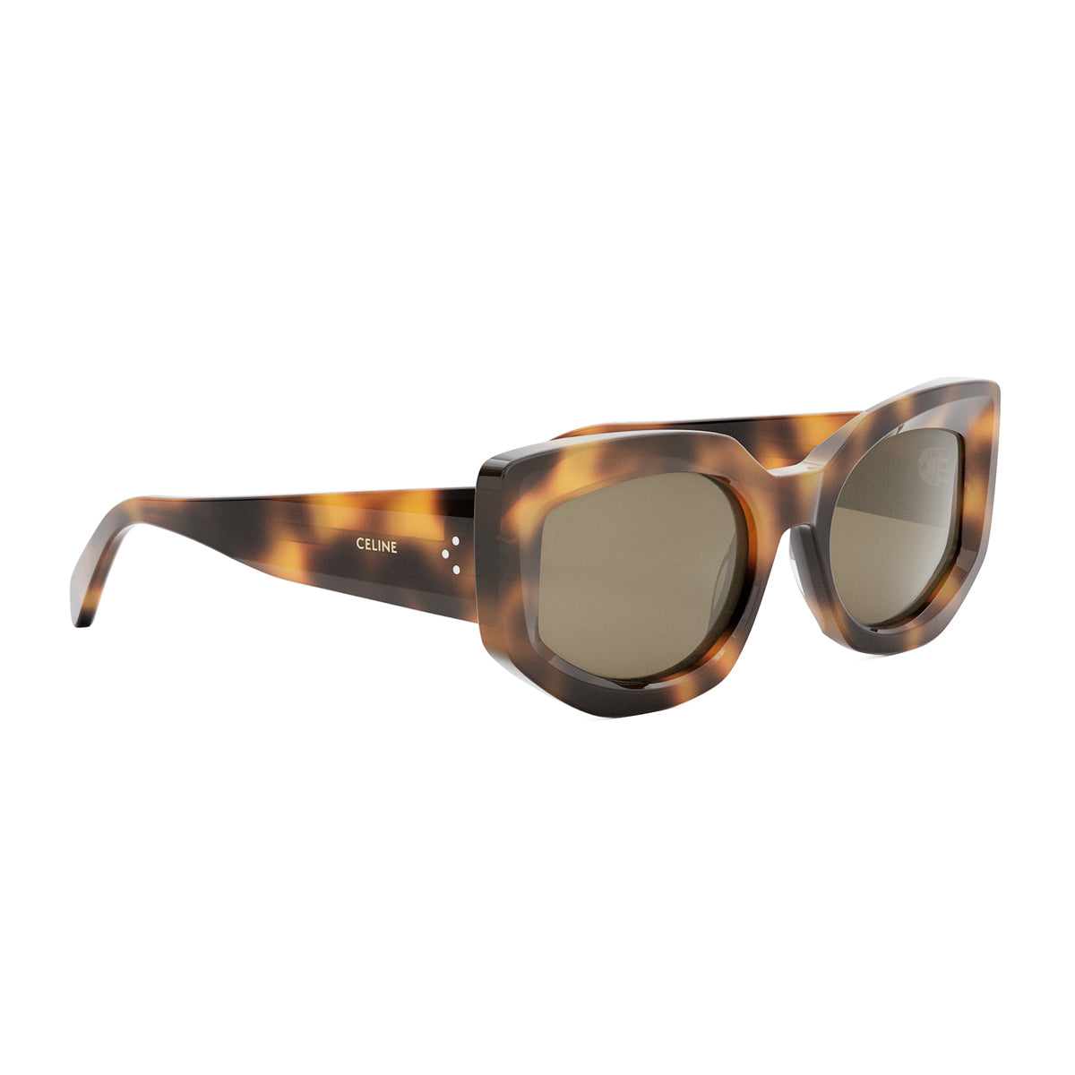 Celine CL40277I 3 Dots 53E Havana Marrone Acetate Occhiali Da Sole