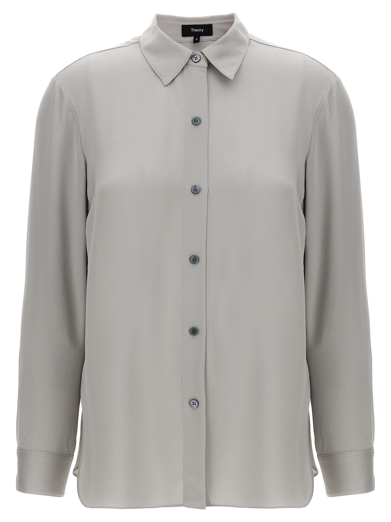 N Straight shirt Gray Silk Shirt, Blouse