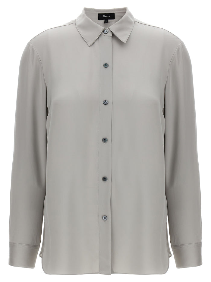 N Straight shirt Gray Silk Shirt, Blouse