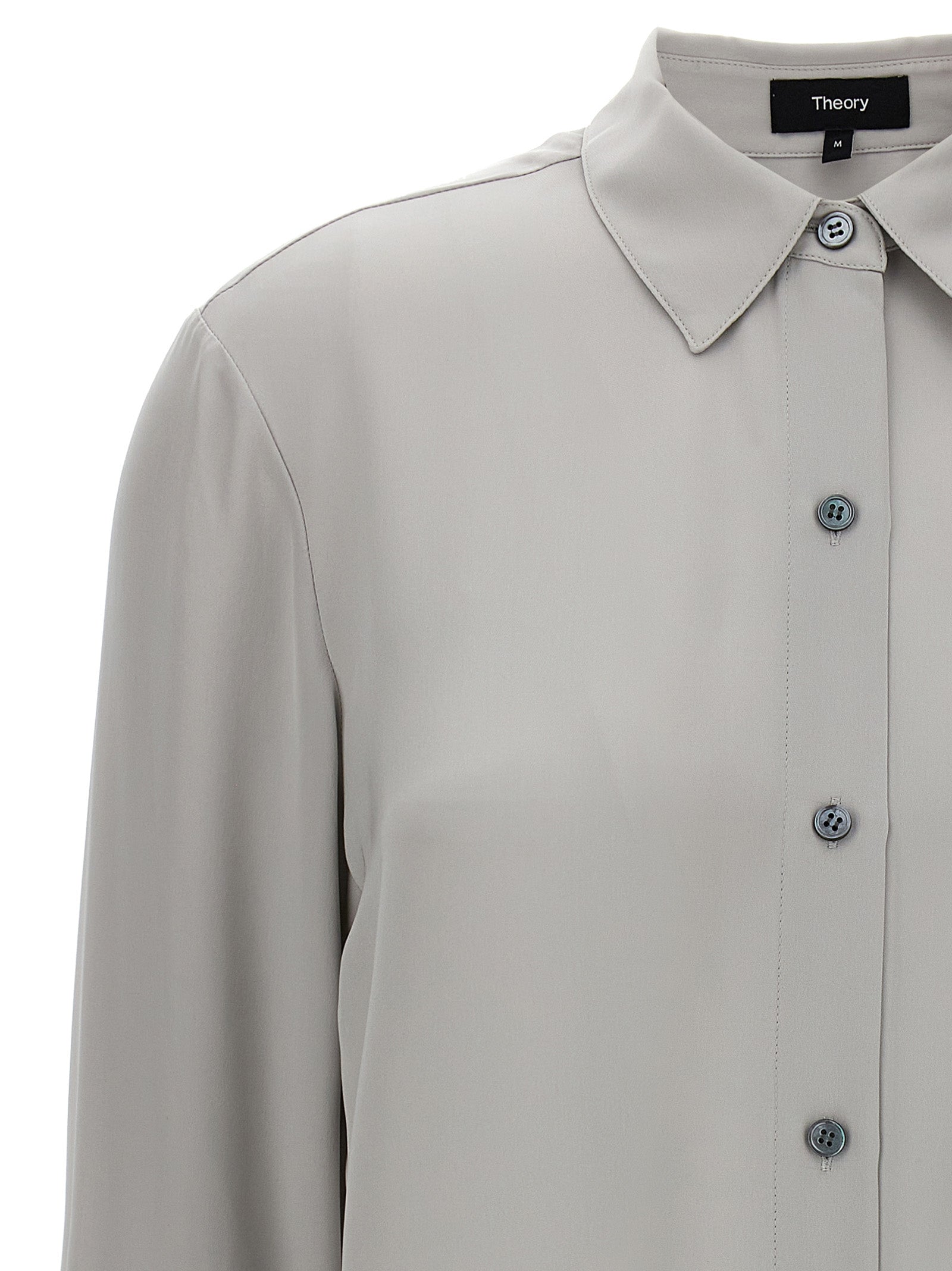 N Straight shirt Gray Silk Shirt, Blouse