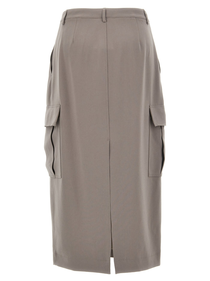 Relaxed Cargo skirt Gray Triacetate Polyester