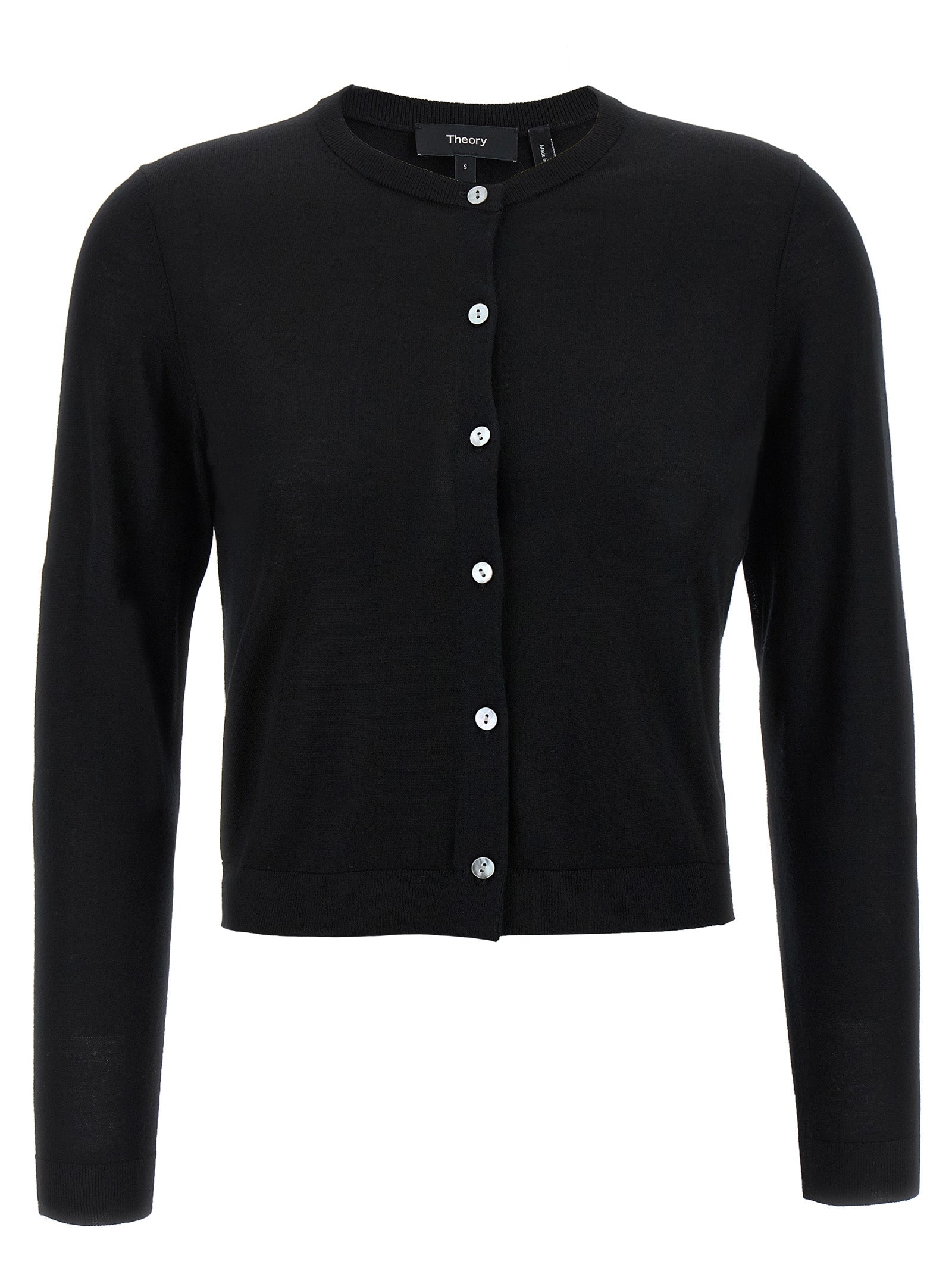 Wool cropped cardigan Black Merino Sweater, Cardigans