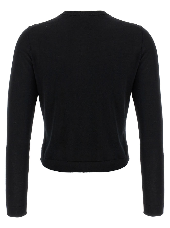 Wool cropped cardigan Black Merino Sweater, Cardigans
