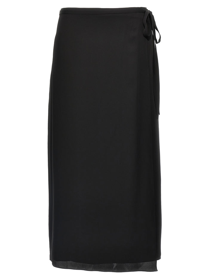 CL Tie Wrap skirt Black Silk