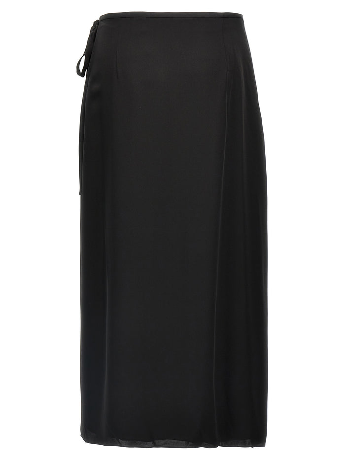 CL Tie Wrap skirt Black Silk