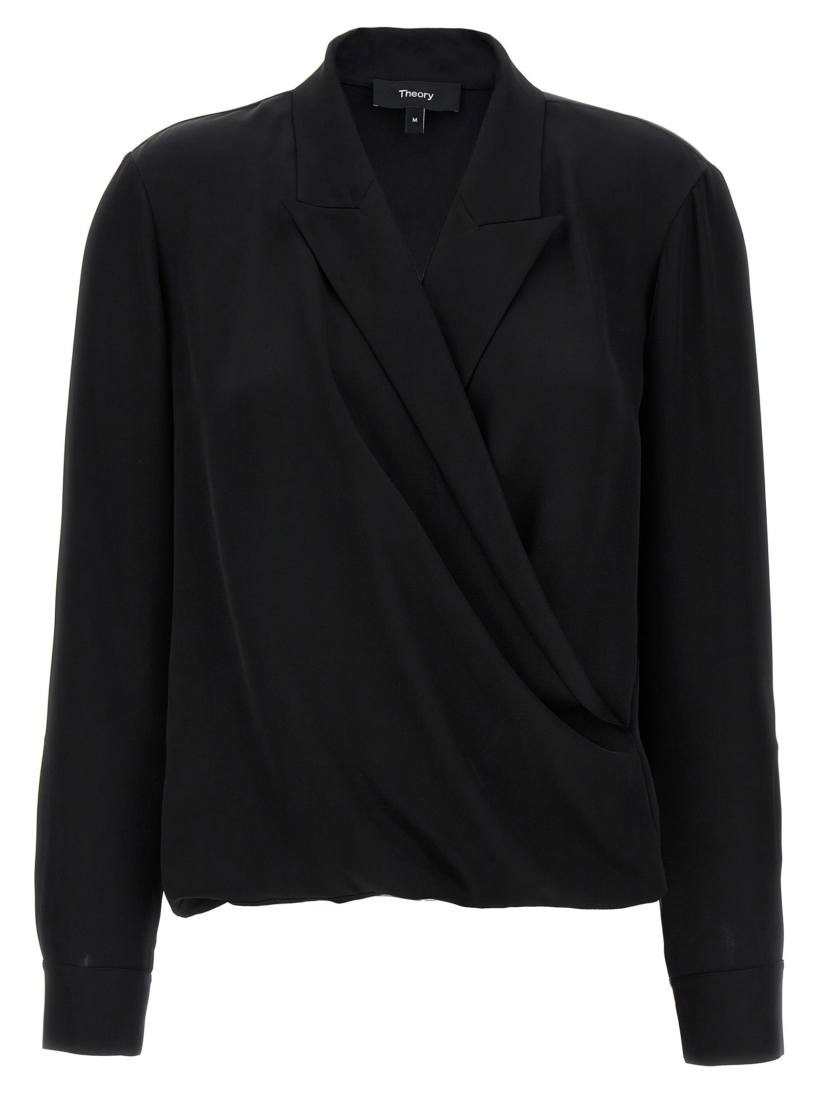 PK Label Wrap blouse Black Silk Shirt