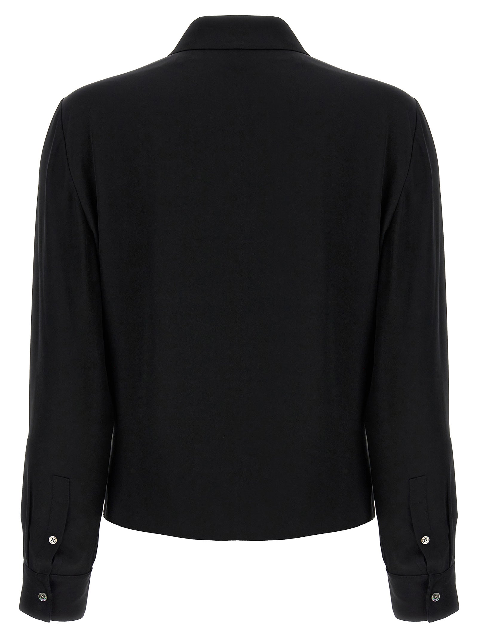PK Label Wrap blouse Black Silk Shirt