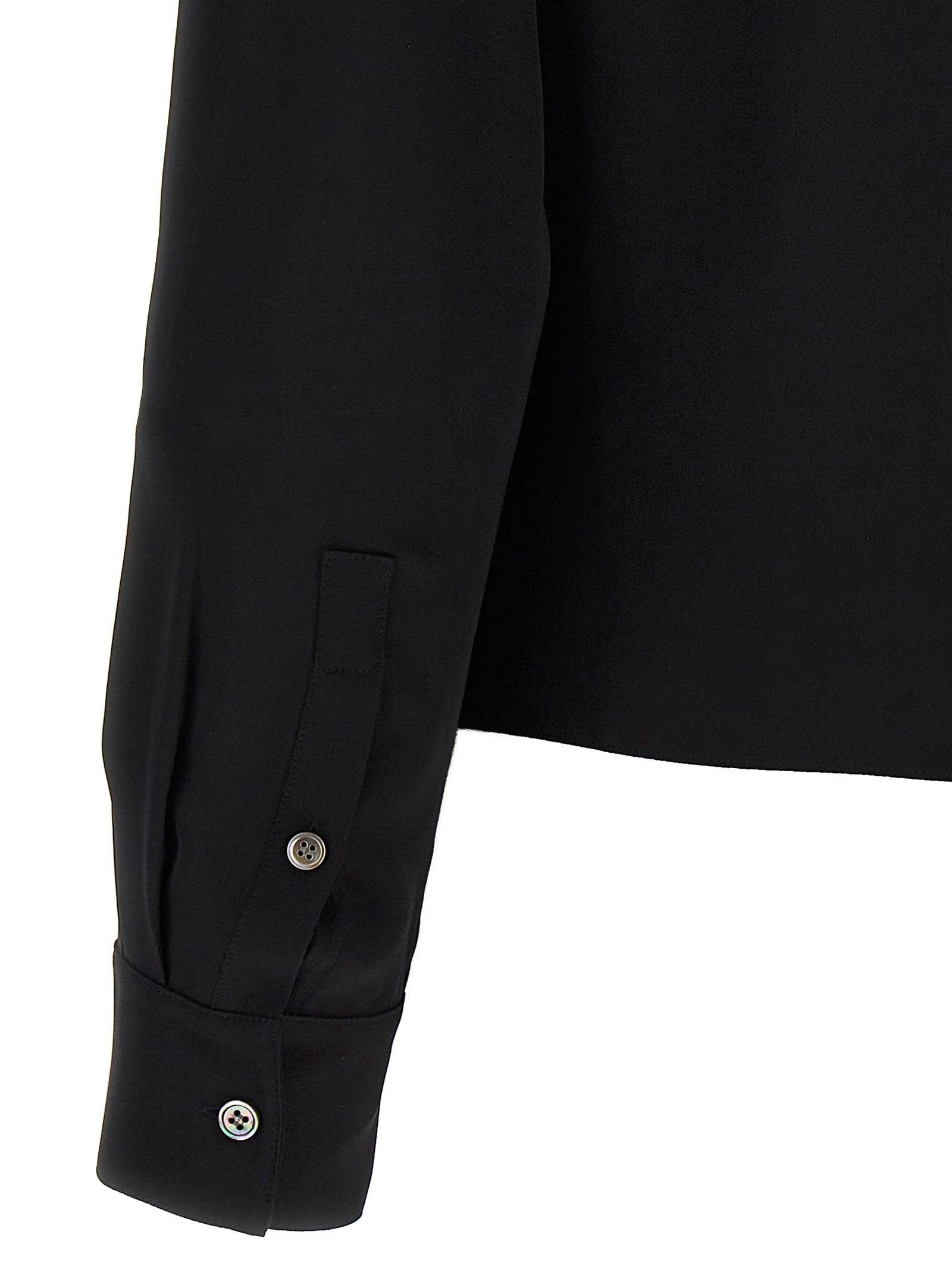 PK Label Wrap blouse Black Silk Shirt