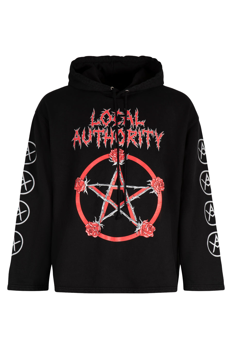 Cotton Hoodie With Maxi Print Black Jumpers